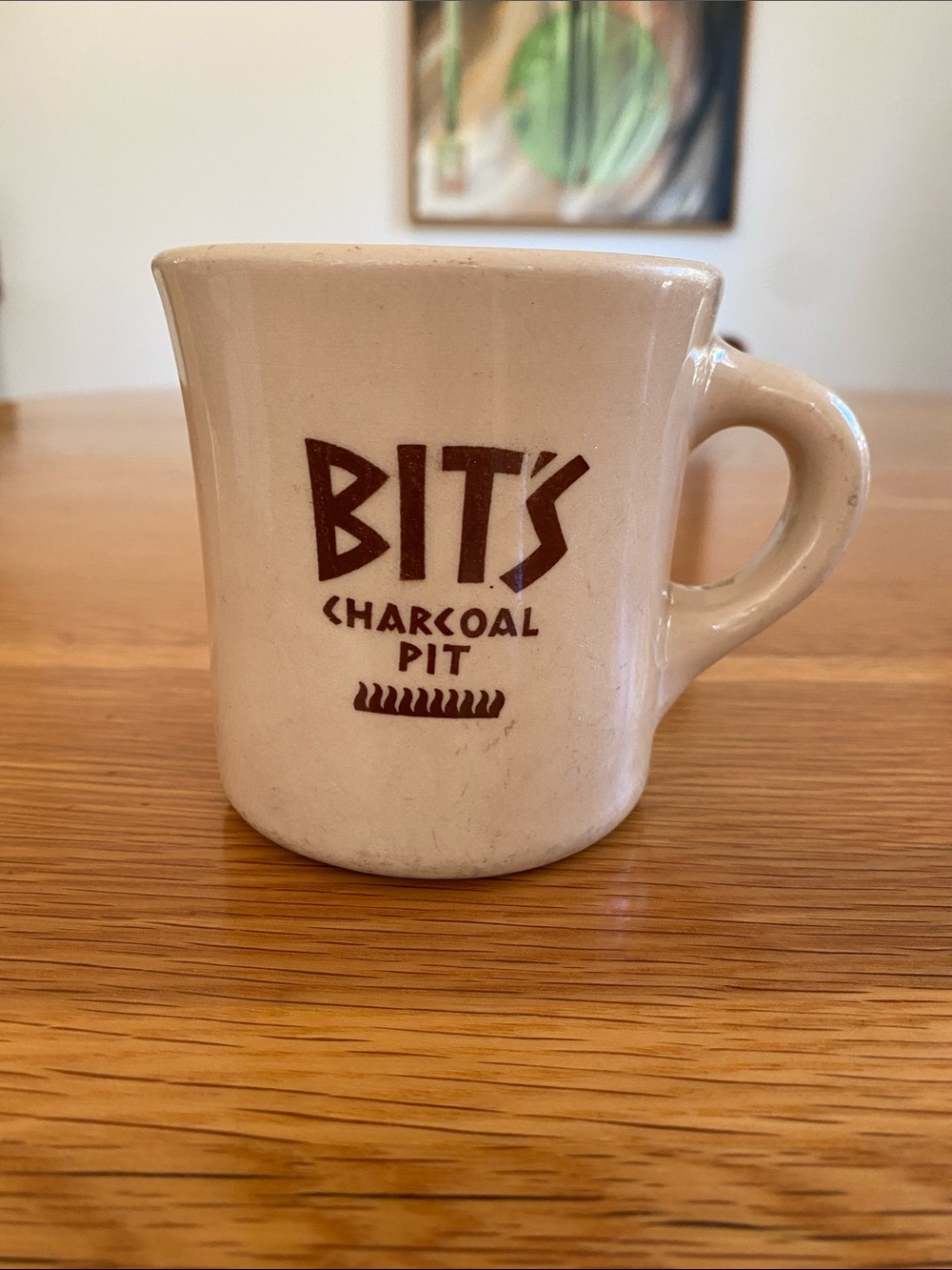 Vintage 1950s/1960s Bit's Charcoal Pit Fremont, CA Coffee Mug